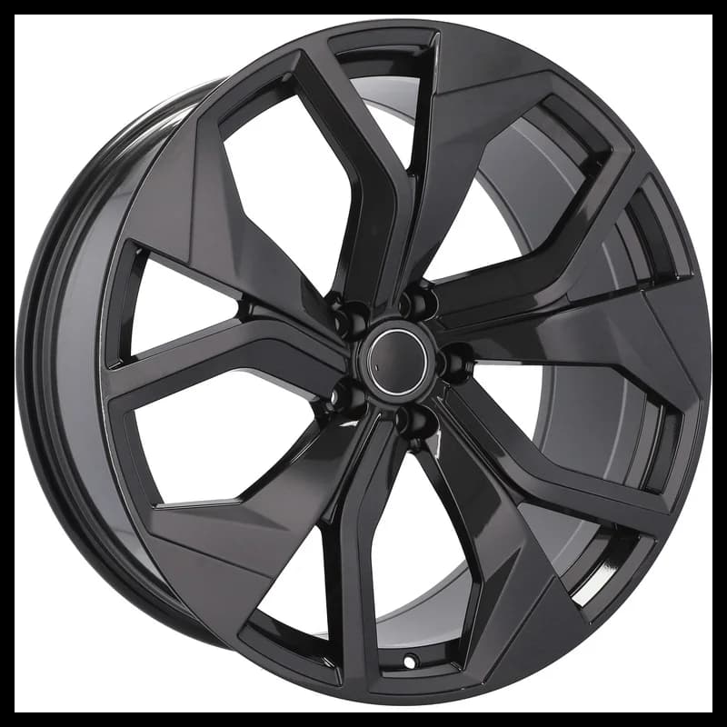 4 jantes 9.5 21 5x112 design audi fluotournage noir brillant