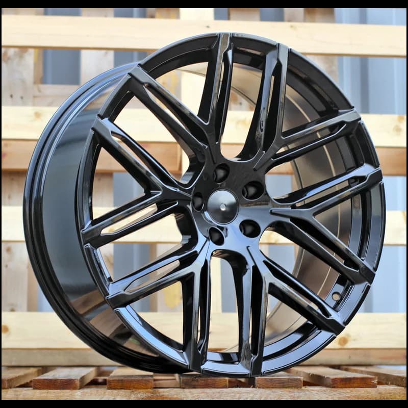 4 jantes 10.5 23 5x112 design audi fluotournage noir brillant