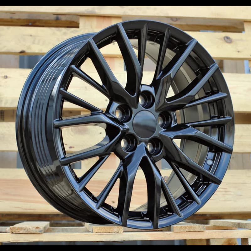 4 jantes 7.5 17 5x114.3 design lexus fluotournage noir brillant