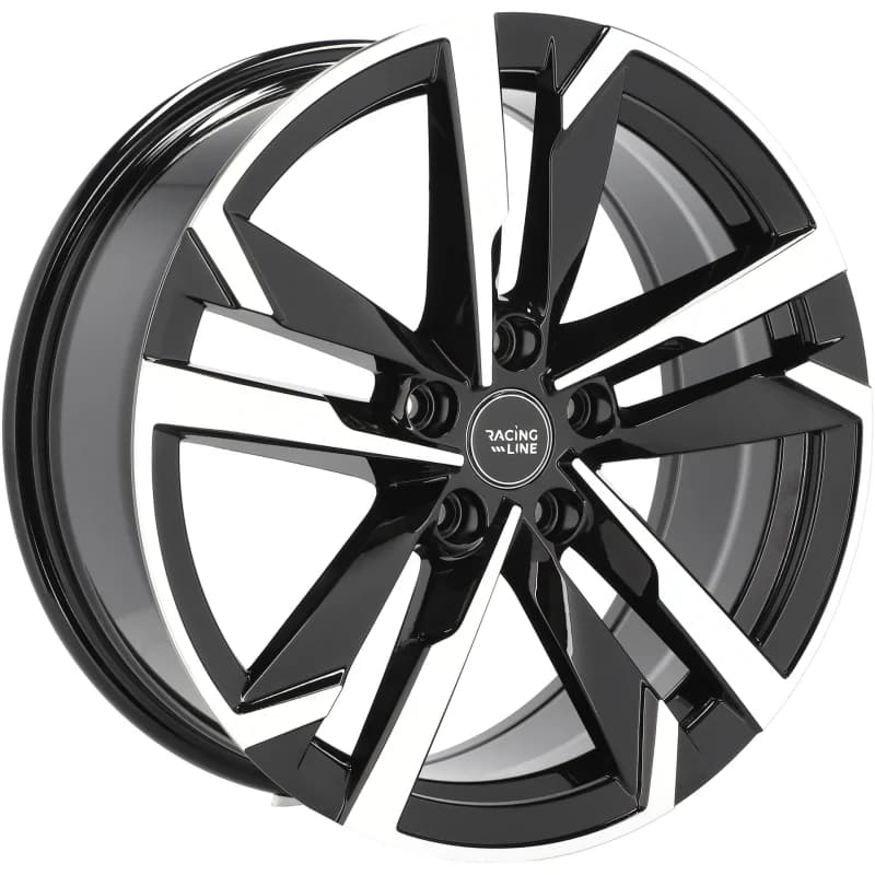 4 jantes 7.5 18 5x112 design skoda fluotournage noir brillant