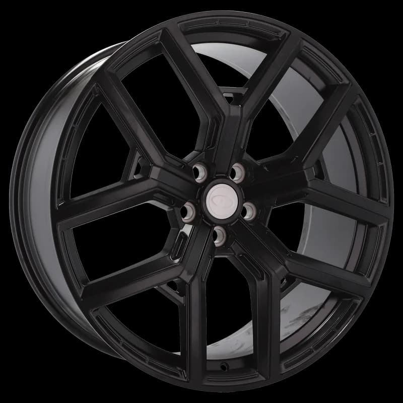 4 jantes 10.0 22 5x120 design land rover fluotournage noir brillant