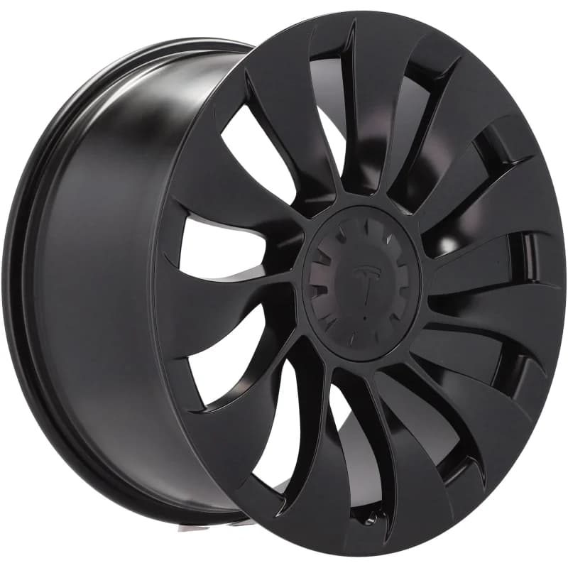 4 jantes 9.0 20 5x114.3 design tesla fluotournage noir mat