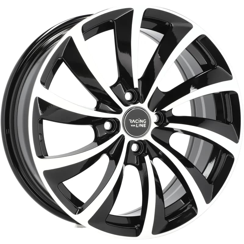 4 jantes 6.5 16 4x100 design fluotournage noir brillant