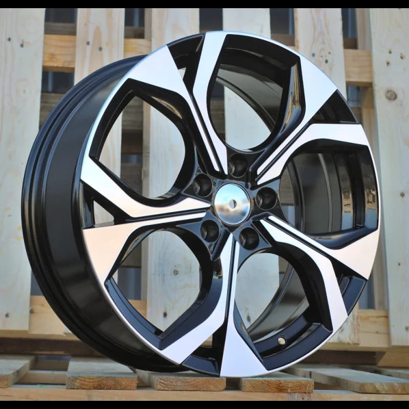 4 jantes 7.5 18 5x112 design skoda fluotournage noir brillant