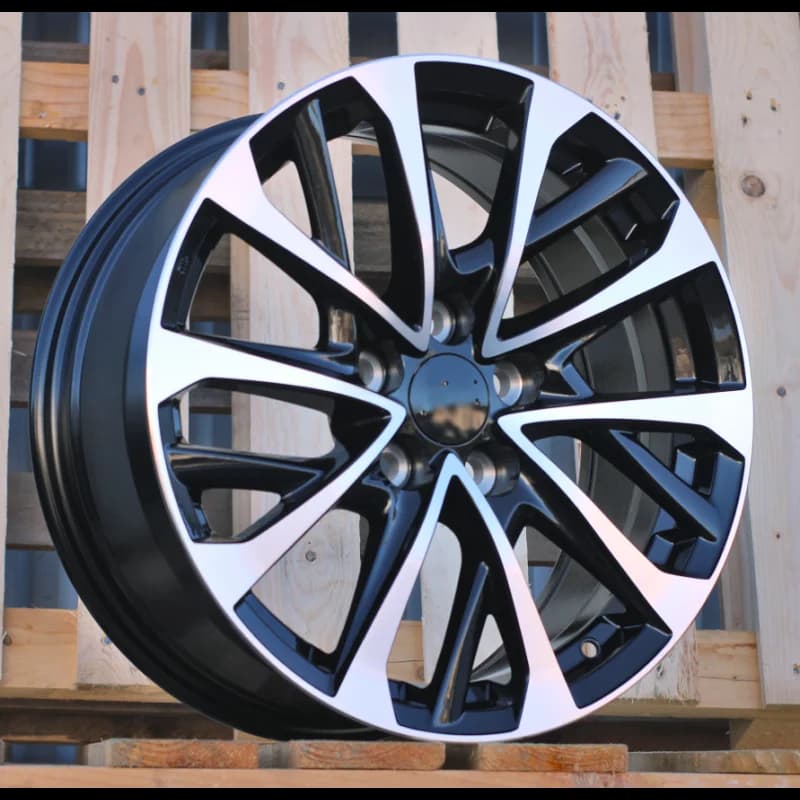 4 jantes 7.5 17 5x114.3 design lexus fluotournage noir brillant