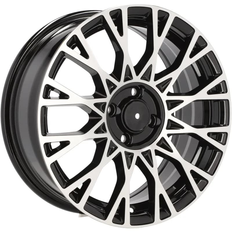 4 jantes 6.5 16 4x98 design fiat fluotournage noir brillant