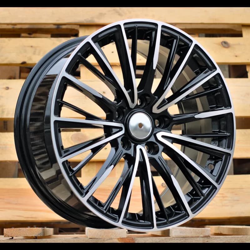 4 jantes 8.5 19 5x114.3 design toyota fluotournage noir brillant