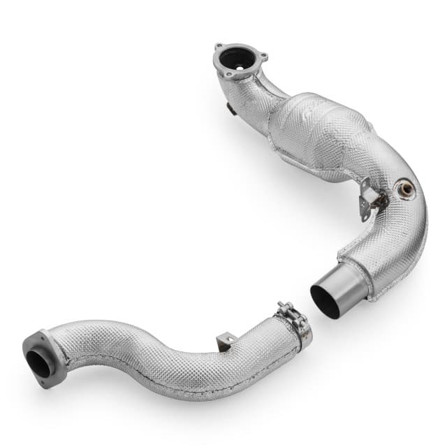 Mercedes-amg a35 gpf w177 4matic downpipe with heat shield and catalytic converters
mercedes-amg a35 gpf w177 4matic tuyau d'éch