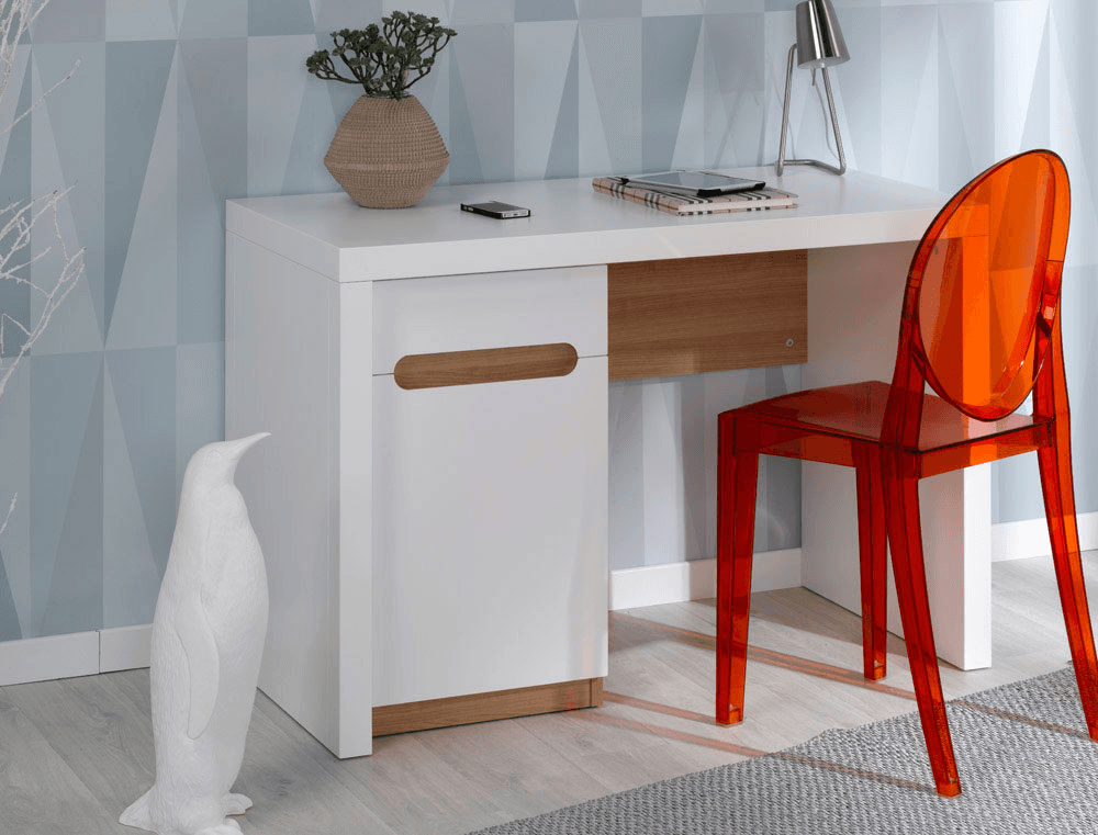Bureau enfant avec caisson modulable Milo Blanc