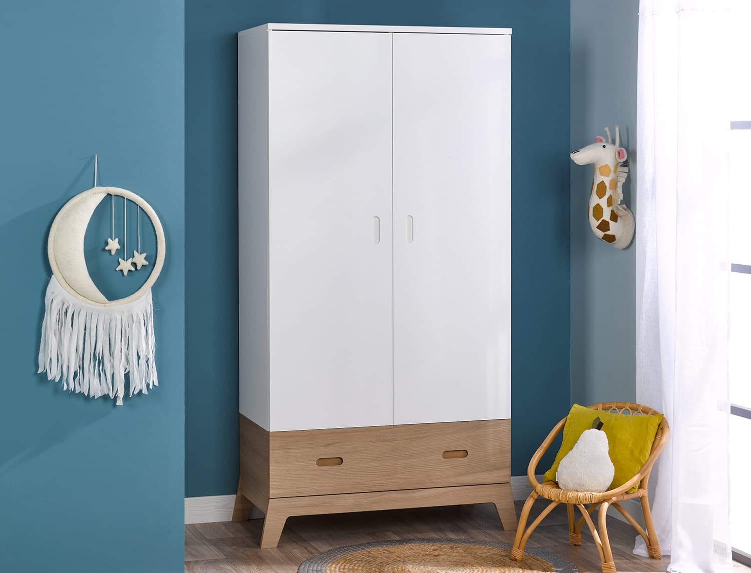 Armoire enfant et bébé Archipel Blanc & Chêne