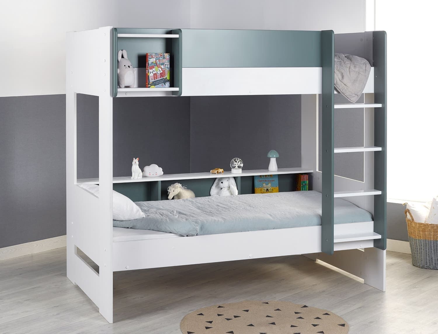 Lit superposé Opus Blanc & Vert mousse