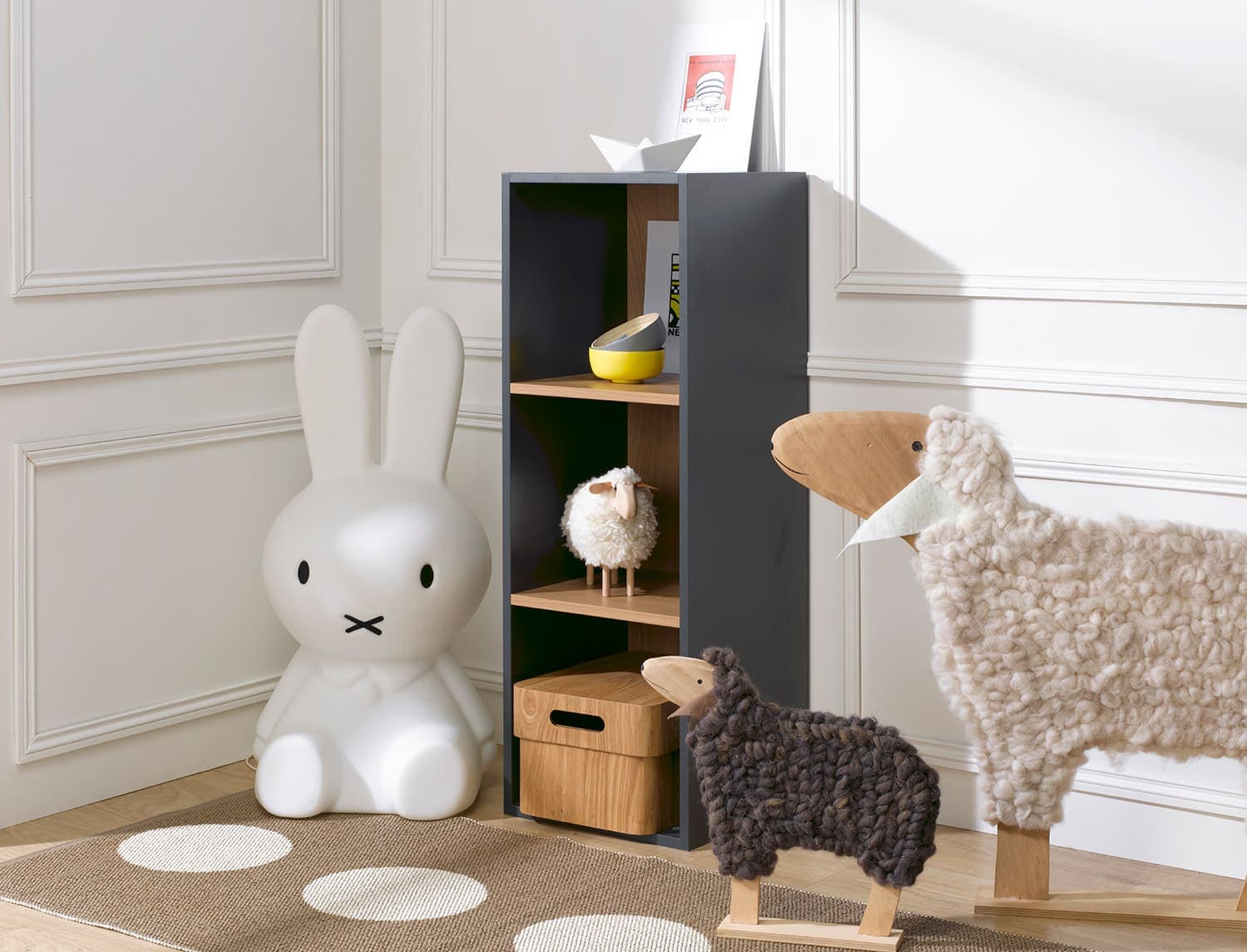 Cube de rangement 3 cases anthracite