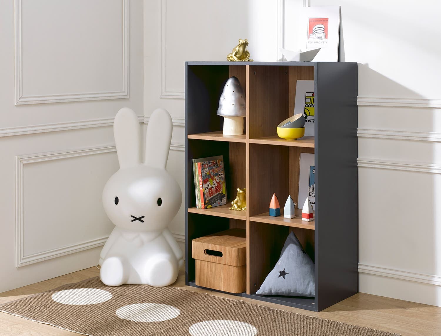 Cube de rangement 6 cases Anthracite