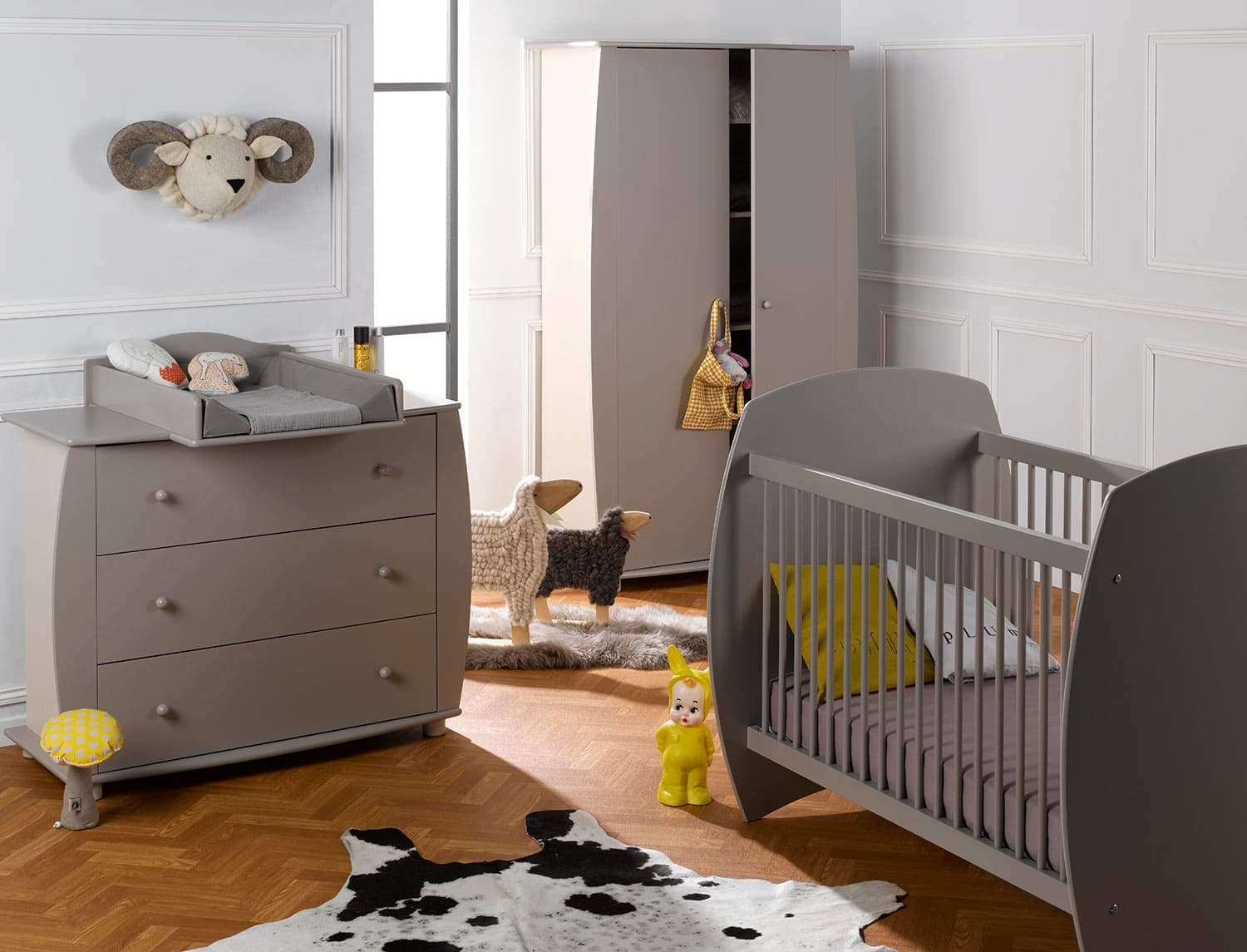 Chambre bébé complète lit 70x140 Médéa Sable & Lin