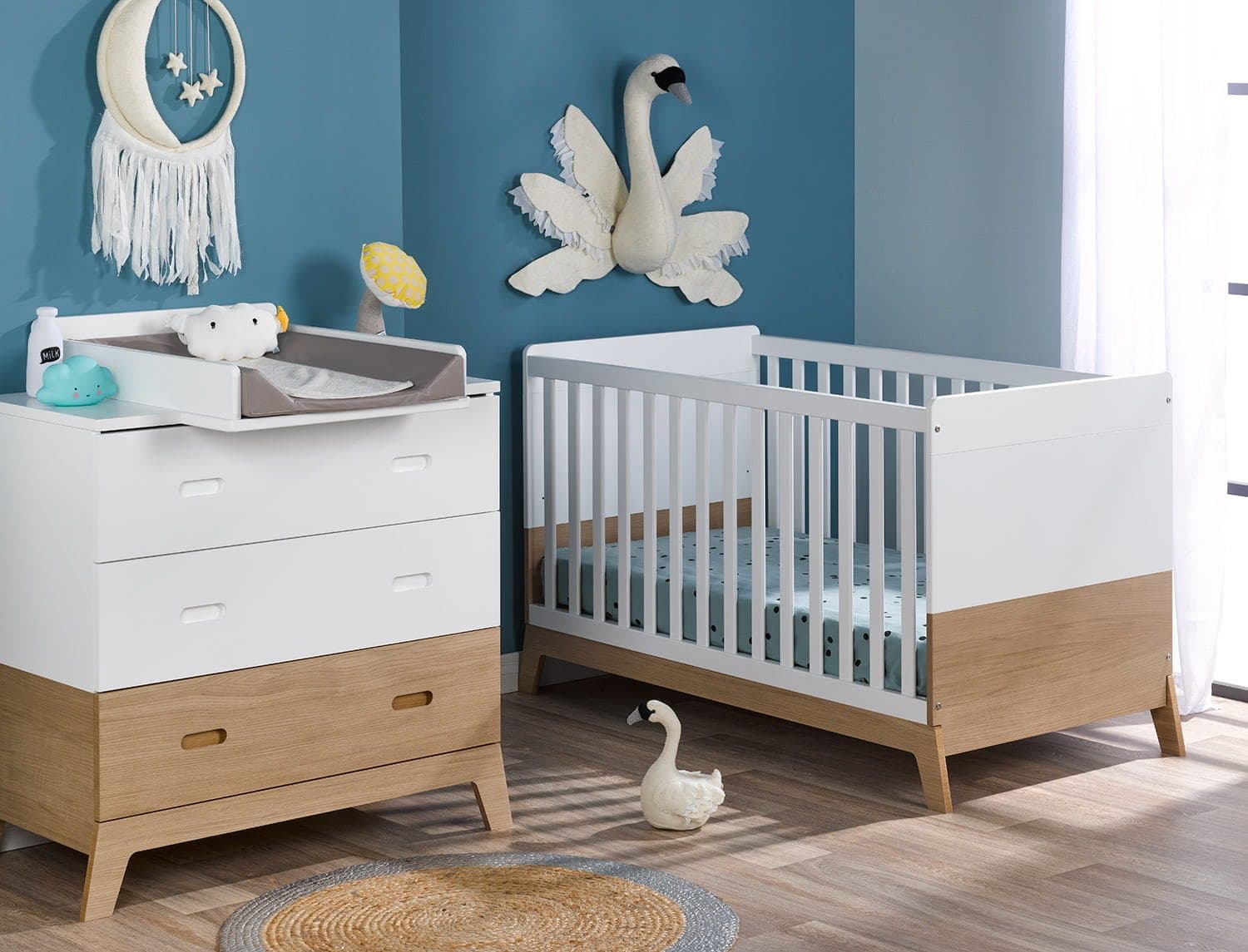Petite chambre bébé Archipel Blanc & Chêne