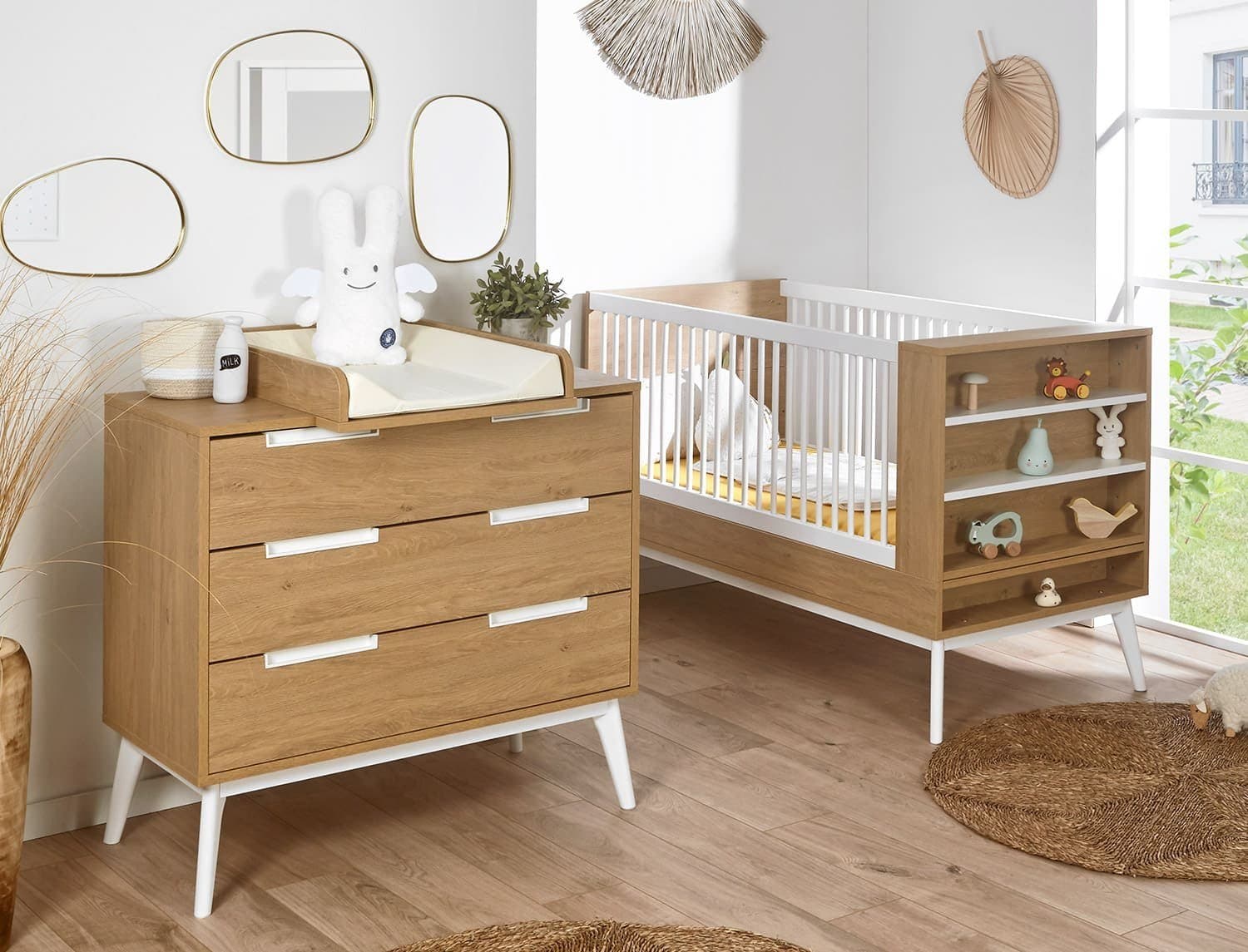 Chambre bébé duo Chêne Vintage Octave
