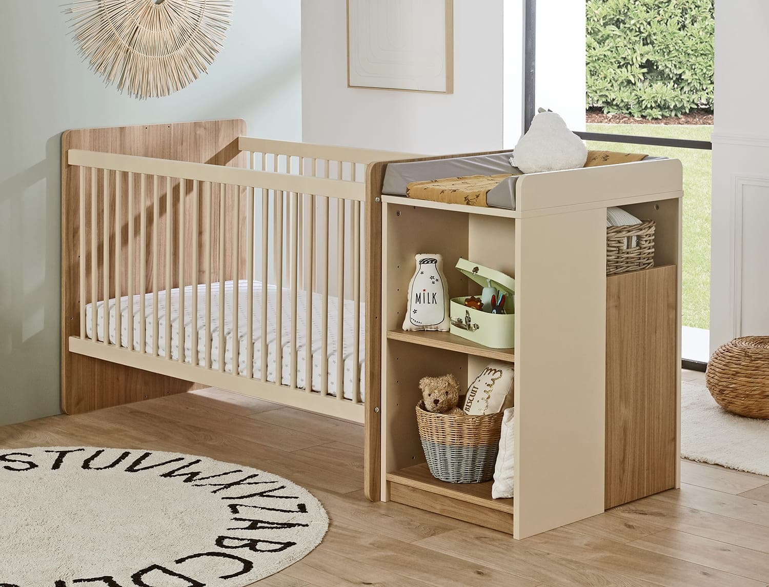 Lit bébé évolutif combiné Bohème Bois & Sable