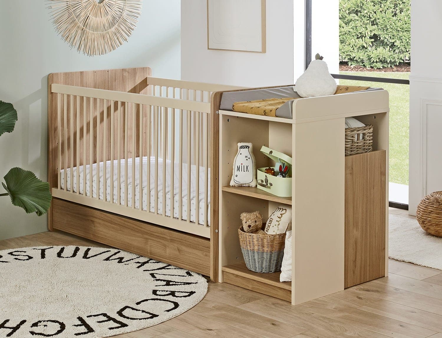 Lit bébé évolutif combiné Bohème Bois & Sable