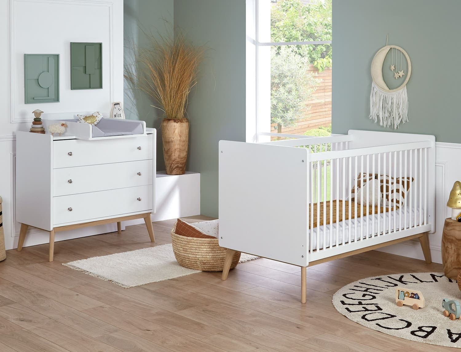 Chambre bébé duo Gaïa Blanc & Chêne