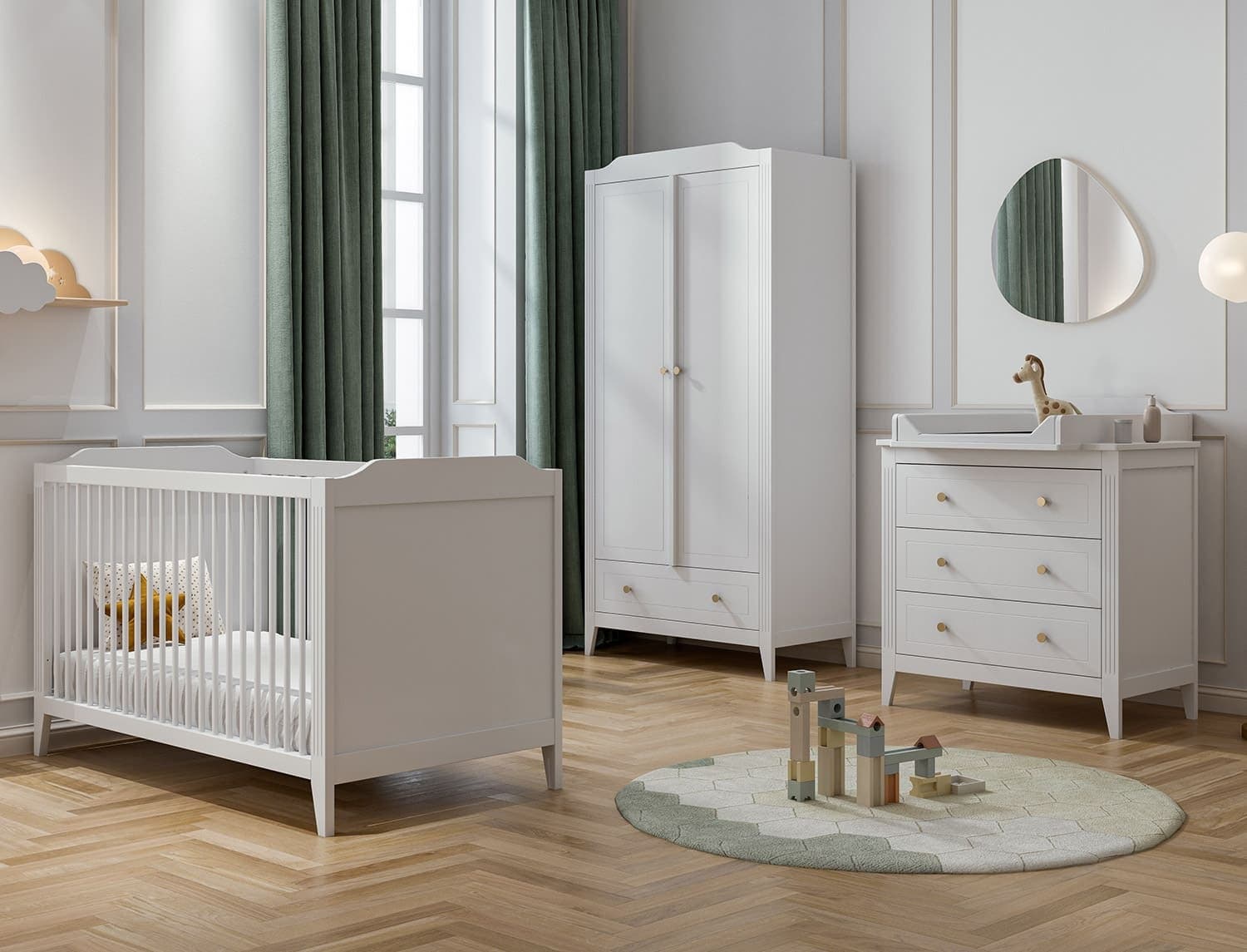 Chambre bébé complète Héritage Blanc
