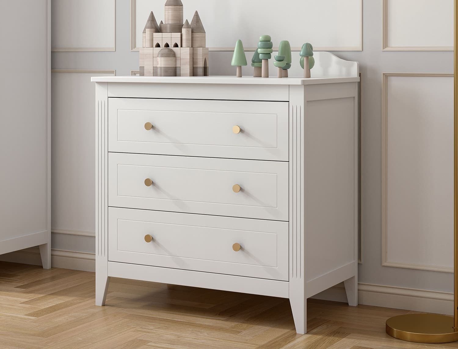 Commode 3 tiroirs Héritage Blanc