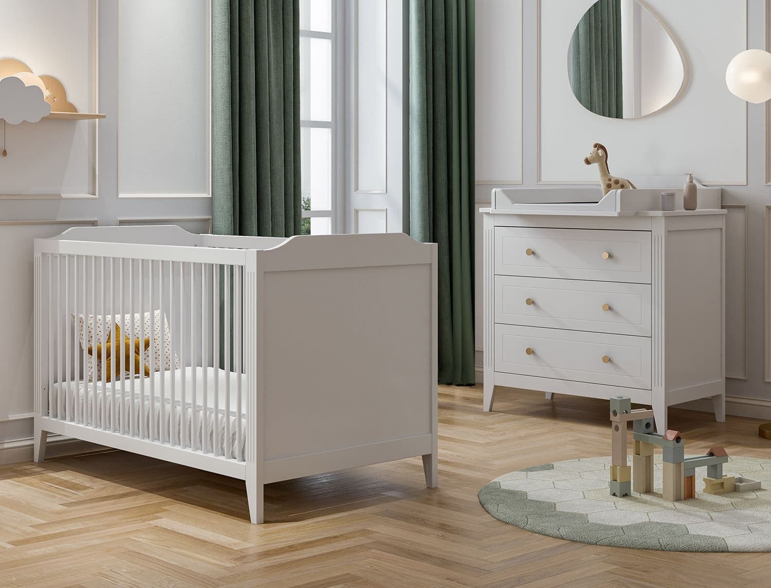 Chambre bébé duo Héritage Blanc