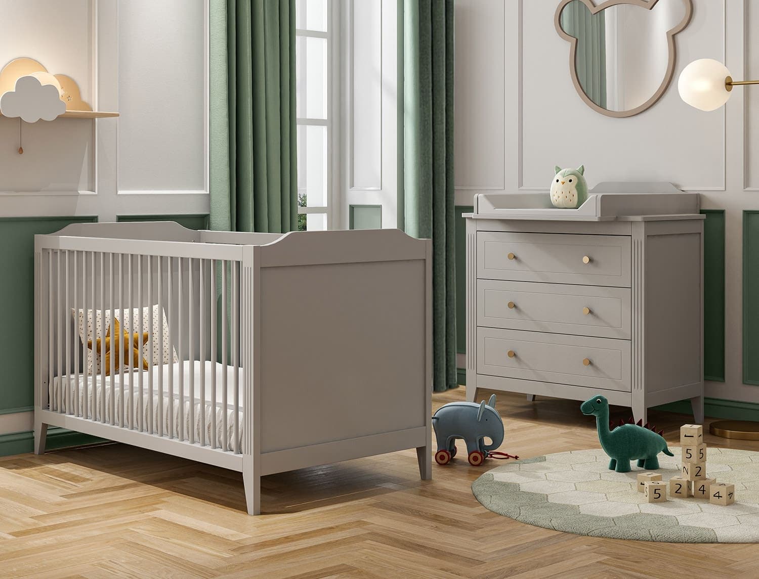 Chambre bébé duo Héritage Gris