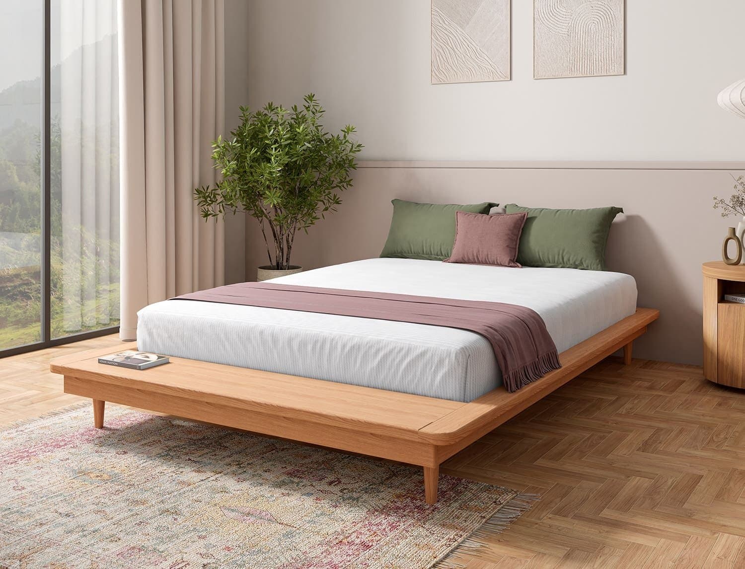 Lit futon en bois massif 140x190 Orion