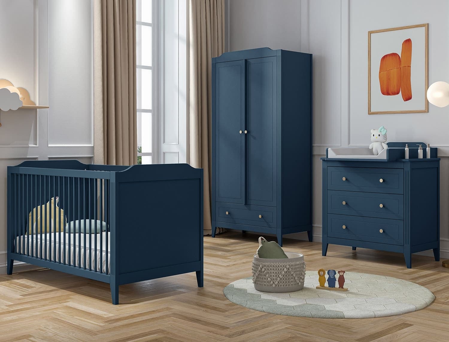 Chambre bébé complète Héritage Bleu Prestige