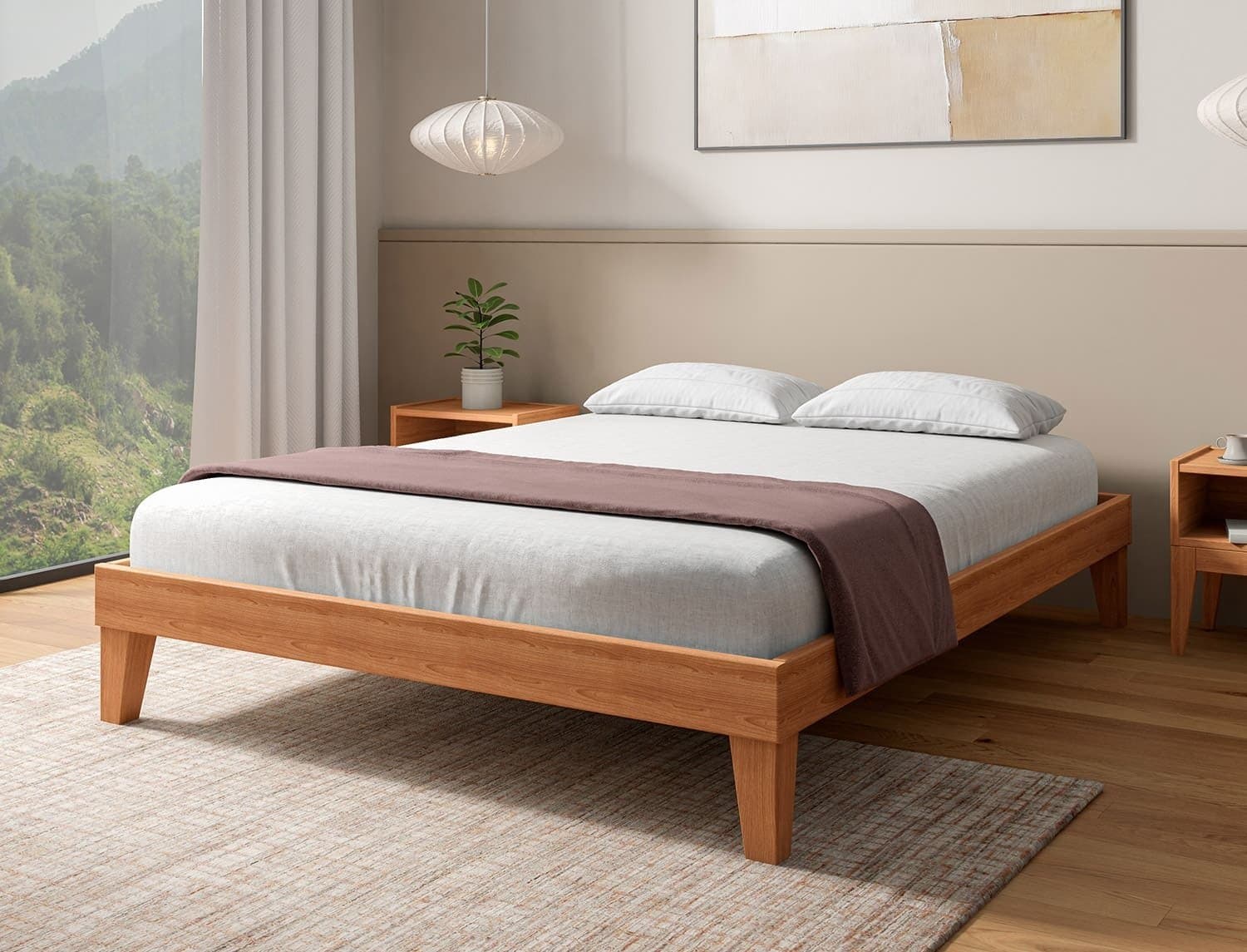 Lit en hêtre massif 140x190 Baden