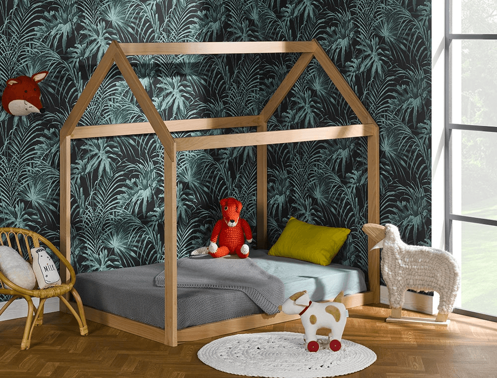 Lit cabane Montessori Capsule HĂŞtre + Matelas 90x140 cm