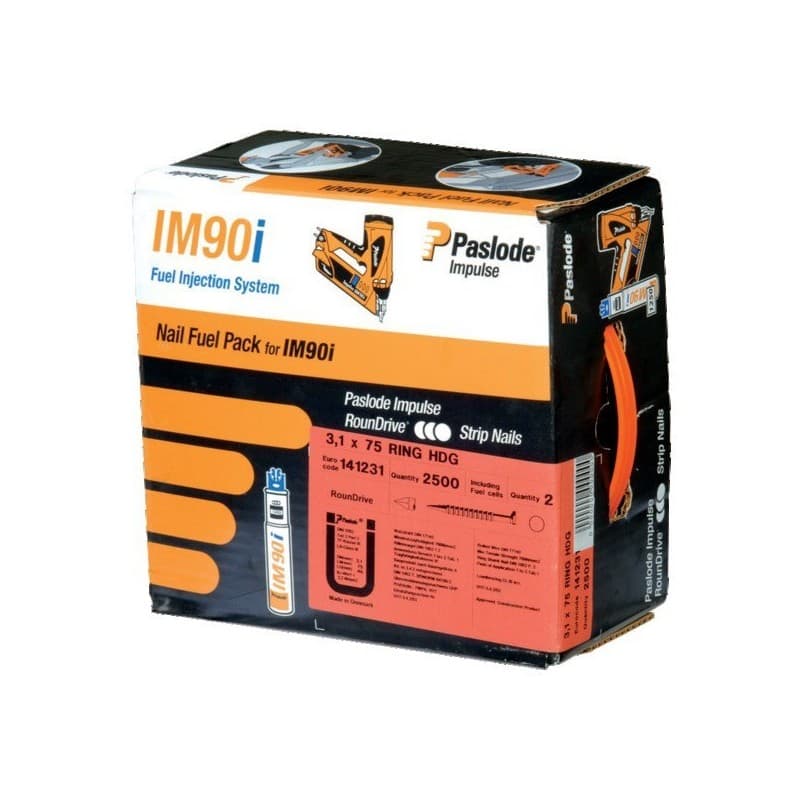 Pointe et gaz pour im90 bois, bois dur, panneau de bois 75 mm lisse acier clair plate 2.8 mm bardage, encadrement, gros travaux, maconnerie et usage e