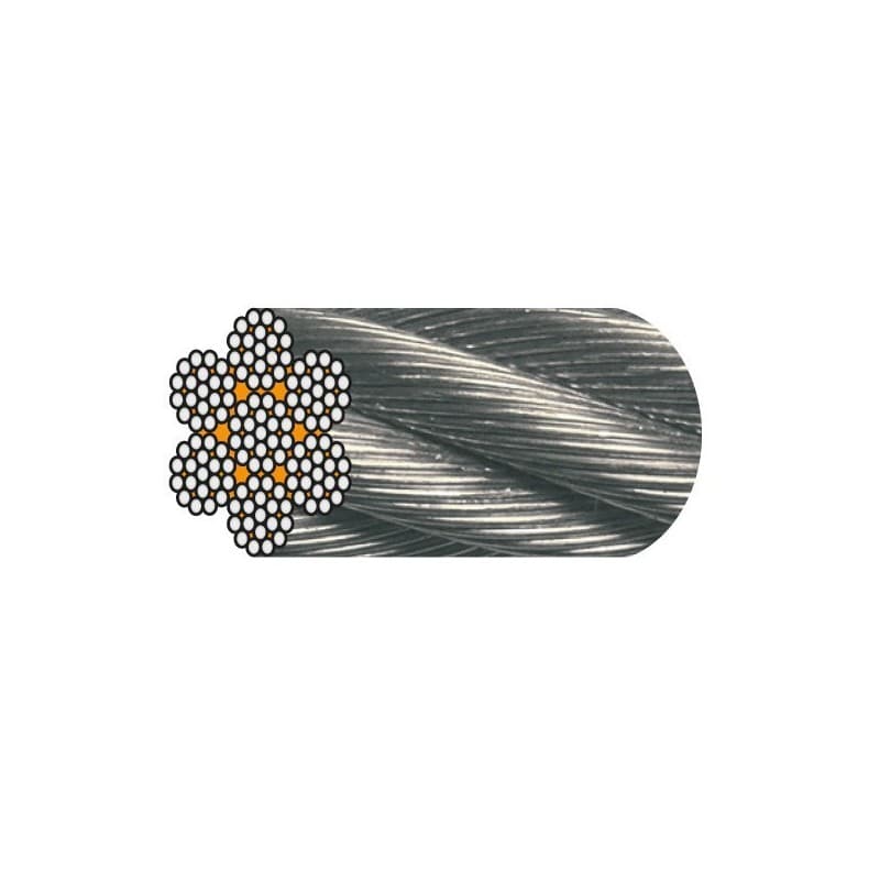 Câble métallique 7 torons de 19 fils 8 mm 1 couronne(s) de 50 mètre(s) linéaire câble galvanisé 7x19 8mm acier galvanisé câble - vigouroux freres sas