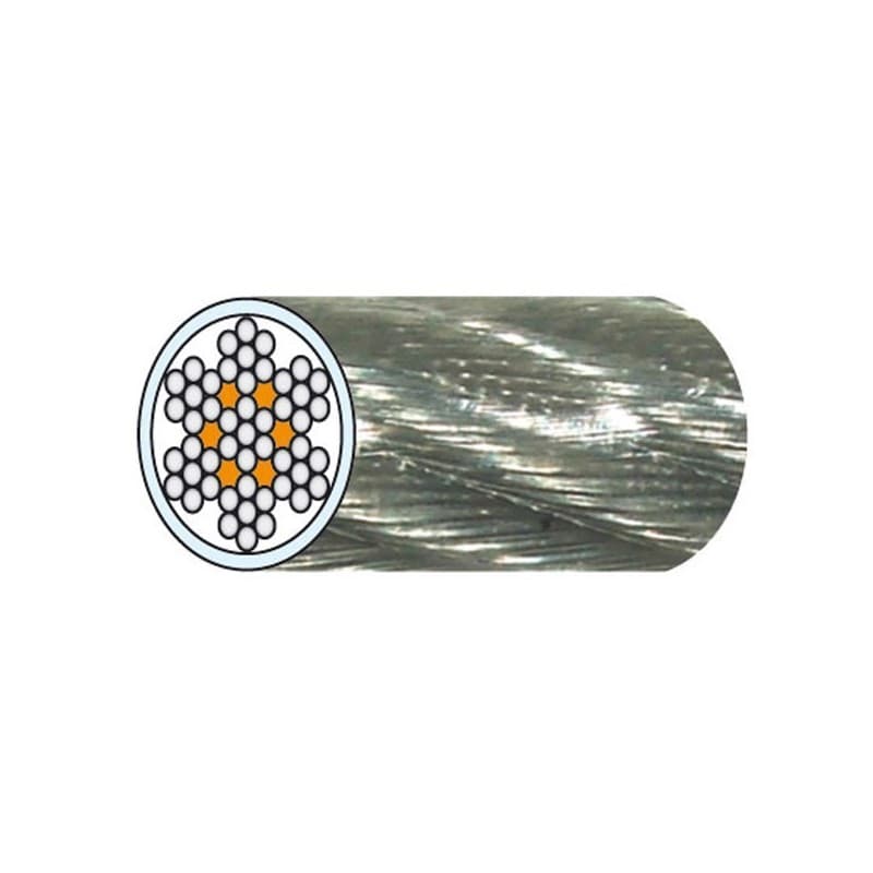 Câble métallique gainé 7 torons de 7 fils 3 mm 1 mètre(s) linéaire câble gaine pvc 7x7 3/4mm acier galvanisé câble - vigouroux freres sas