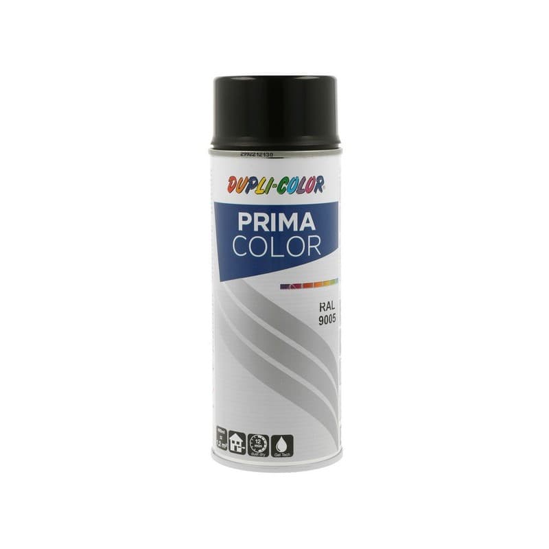 Peinture prima aérosol prima ral 9005 noir profond brillant supports neufs ou sains courante 2 heure(s) 2 m²/l 2 solvantée intérieur/extérieur 1 aéros