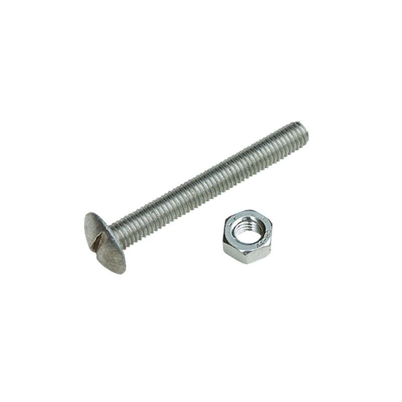 Boulon poêlier tête ronde large - inox a2 (sachet) boulon poêlier tête ronde large m6 x 40 mm - inox a2 boulon tête poêlier bois, bois sur métal, méta