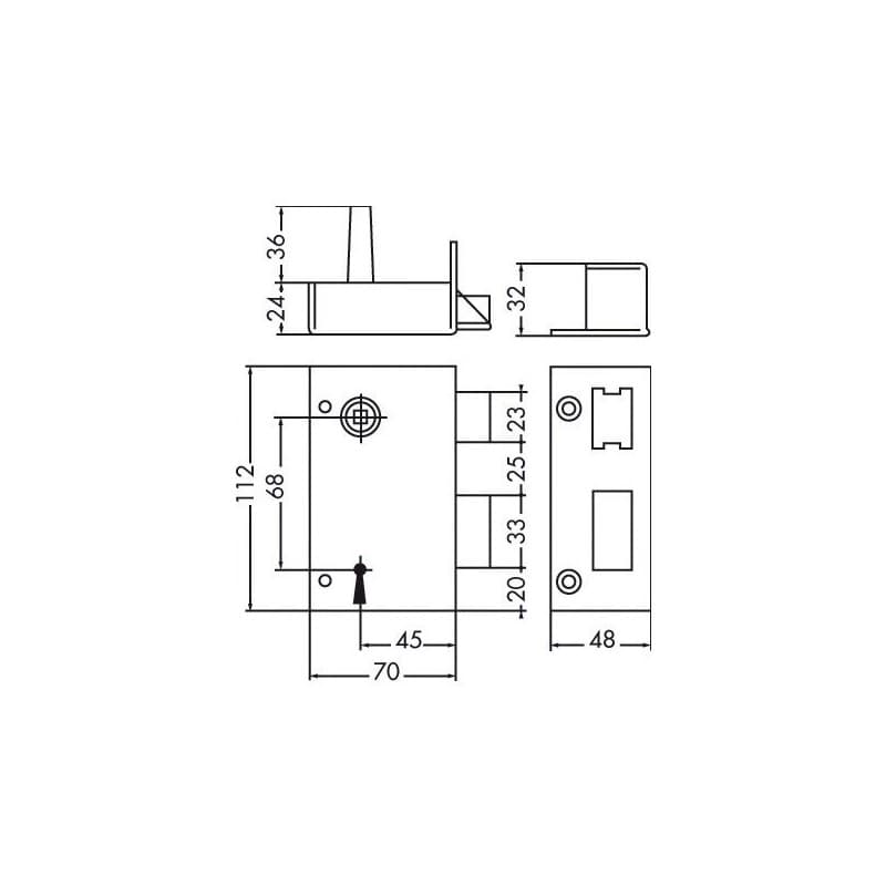 Serrures à chiffre standard serrure verticale pêne dormant 1/2 tour gauche gauche vertical a pêne dormant 1 pièce(s) - jpm