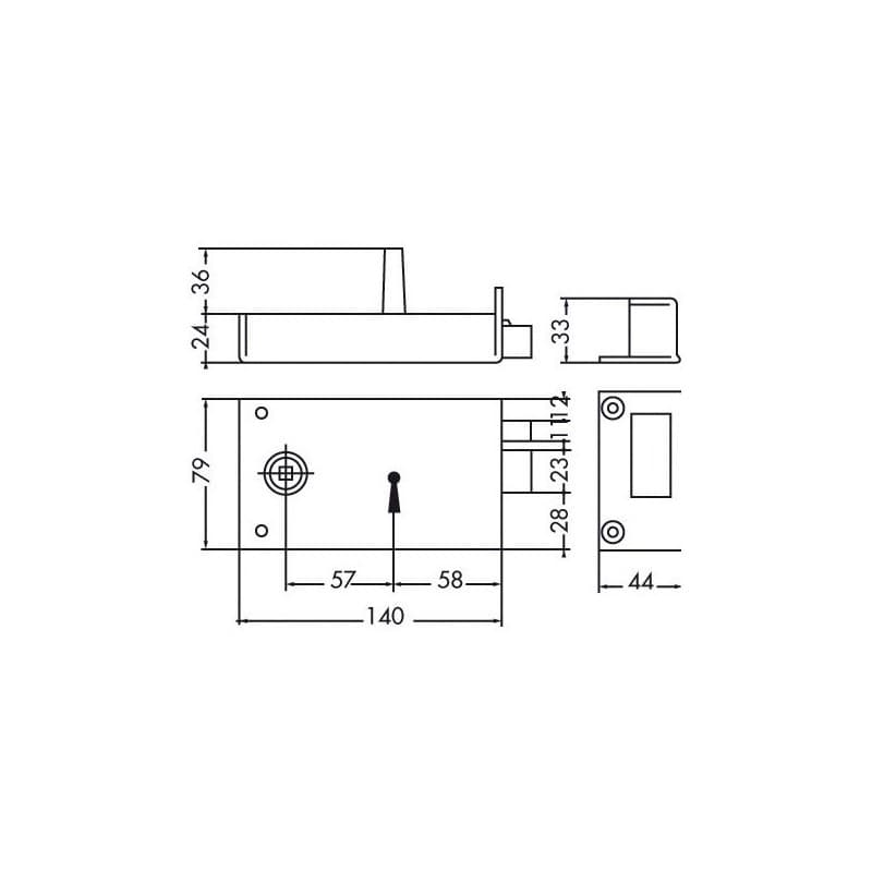 Serrures à chiffre standard serrure horizontale pêne dormant 1/2 tour gauche gauche horizontal a pêne dormant 1 pièce(s) - jpm