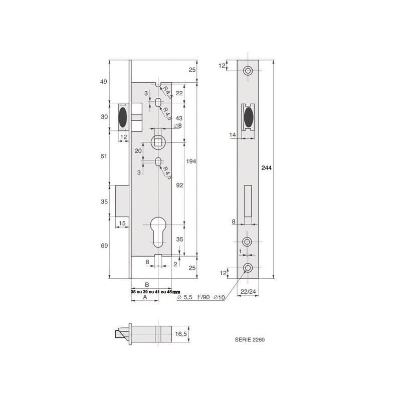 Serrures pĂȘne dormant rectiligne 1/2 tour 2260 monopoint 36 mm serrure 2260 monopoint pĂȘne dormant 1/2 tour 36 mm ea 92 mm 1 piĂšce(s) - stremler