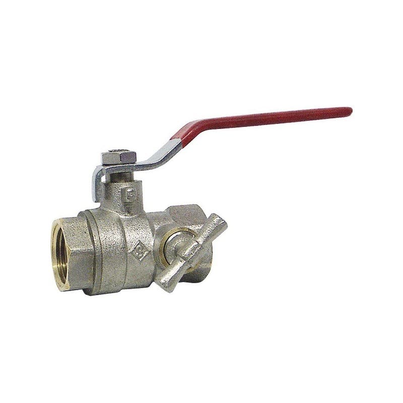 Vannes à sphère passage standard vanne à sphère à purge ff26x34 manette plate 1 pièce(s) femelle / femelle 26/34 (1") plate - somatherm for you