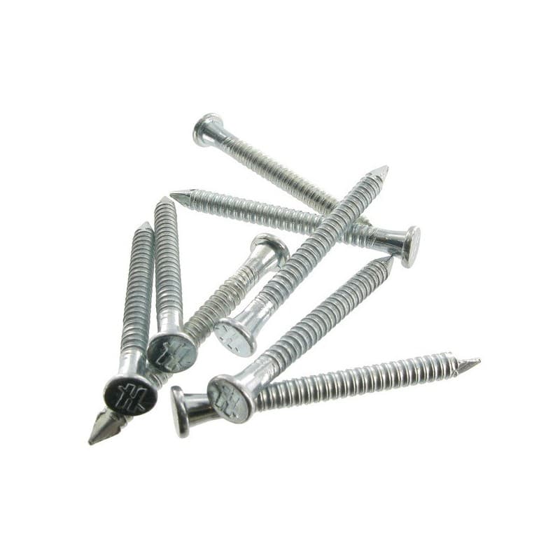 Pointe d'ancrage sabot de charpente - fil électrozingué annelée acier électrozingué bois, bois dur, panneau de bois plate fraisée 4 mm 35 mm charpente