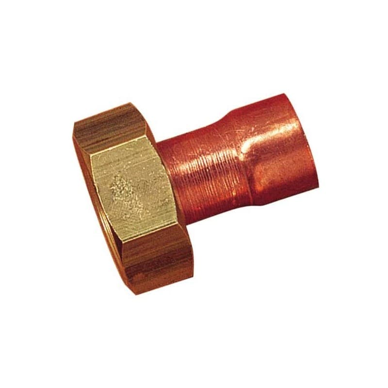 Raccords 2 pièces droits à emboîture - cuivre/laiton raccord 2 pièces droit cuivre ø 12 / ecrou femme 15x21 1 pièce(s) 12 mm 15/21 (1/2") femelle cuiv