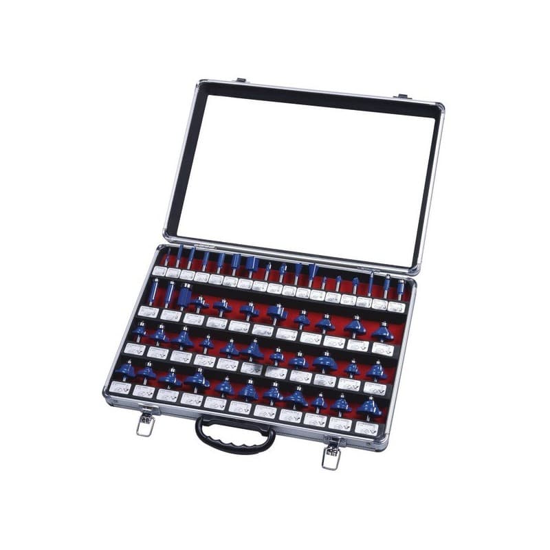 Coffret de fraises de défonceuse coffret de fraises de défonceuse cylindrique bois 1 coffret(s) de 50 pièce(s) 3,18 - 19,05 mm - fisch fammab