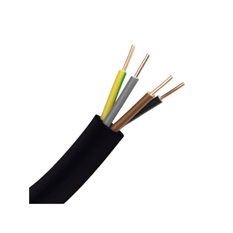 Câble d'installation u1000 r2v noir 1 couronne(s) de 50 mètre(s) linéaire câble u1000 r2v 4g 2.5mm2 noir non multiconducteur rigide 2.5 mm² 4 pvc 4g2,