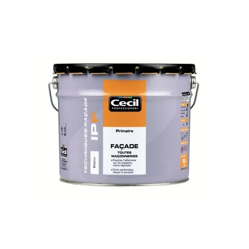 Primaire façade ipf blanc supports neufs ou sains acrylique soigné brosse/rouleau, pistolet sans air 24 heure(s) eau blanc 4 heure(s) primaire façade