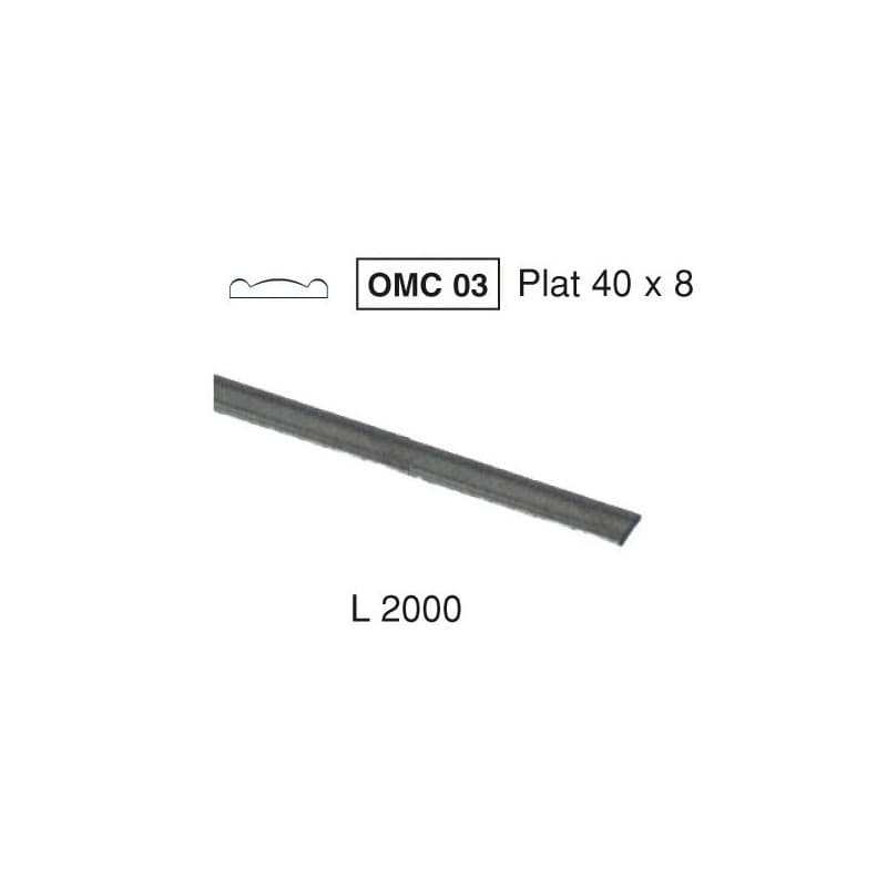 Mains courantes acier main courante 03 acier longueur 2000 1 pièce(s) - bourguignon
