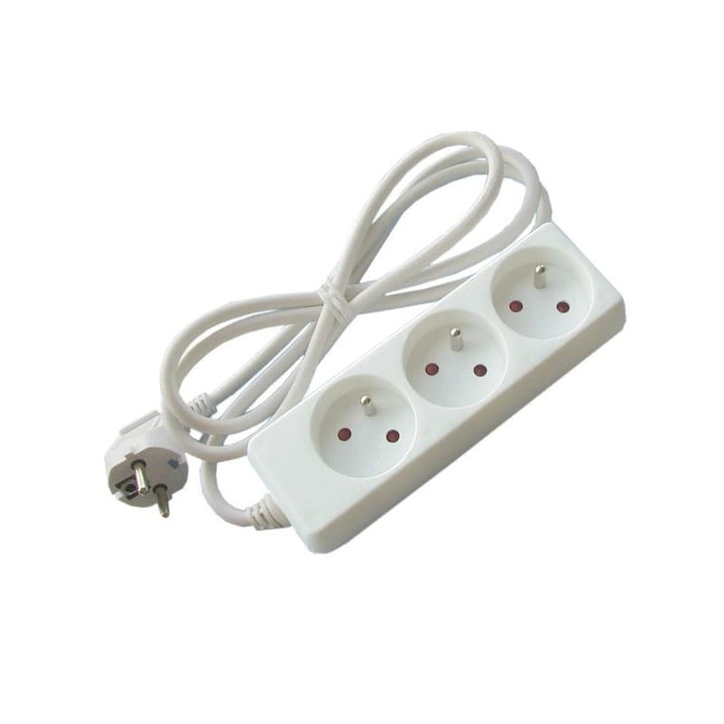 Rallonge électrique multiprises multiprise 3 prises 1,5 m 1.50 m h05vv-f 3g1,5 1 pièce(s) - debflex