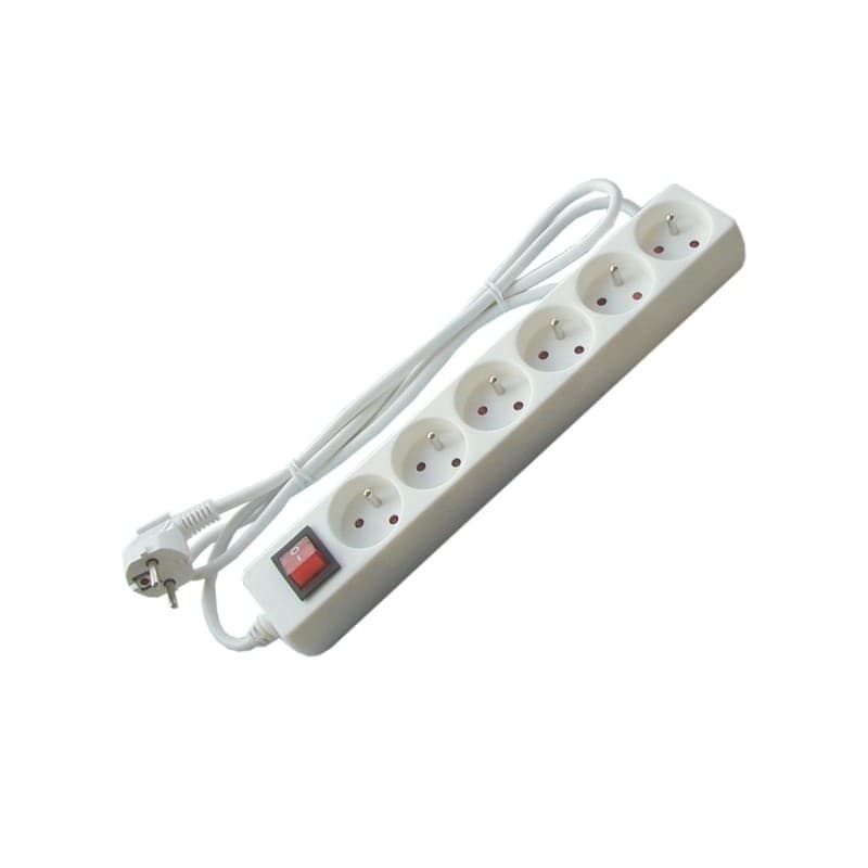Rallonge électrique multiprises multiprise 6 prises 1,5 m + interrupteur 1.50 m h05vv-f 3g1,5 1 pièce(s) - debflex
