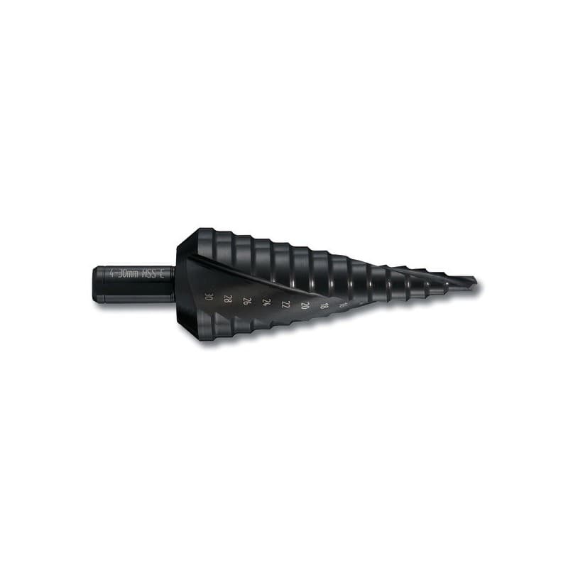 Forets coniques étagés hss cobalt foret conique étagé hss cobalt ø 6 à 37 mm cylindrique acier, inox , plastique 1 pièce(s) 77 mm 6 - 37 mm - tivoly