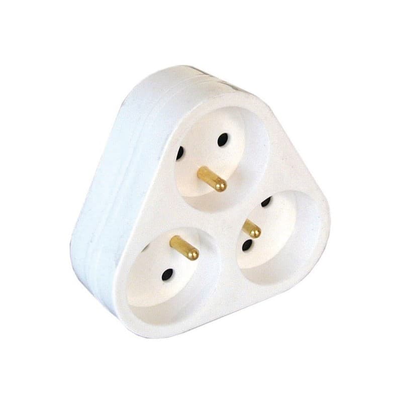 Multiprises triplites triplite 2p+t triangle blanche 1 pièce(s) - debflex